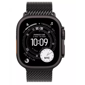 Smartwatch Apple Watch Ultra 3 GPS + Cellular 49mm Black Titanium Case with Black Titanium Milanese Loop Medium