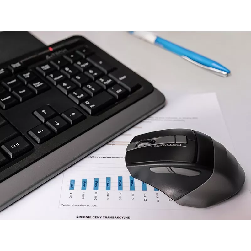 Kabellose Maus A4Tech FStyler 47478 2.4G Nano Grau ergonomisches Design
