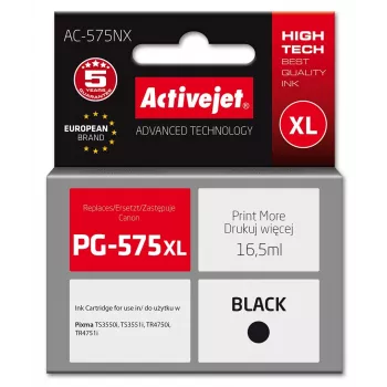 Activejet AC-575NX Tinte für Canon-Drucker, Ersatz für Canon PG-575XL; Supreme; 16,5 ml; schwarz