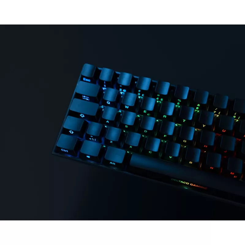 Deltaco GAM-100-DE - 65% - USB + Bluetooth - mechanischer Switch - QWERTZ - RGB-LED - Schwarz