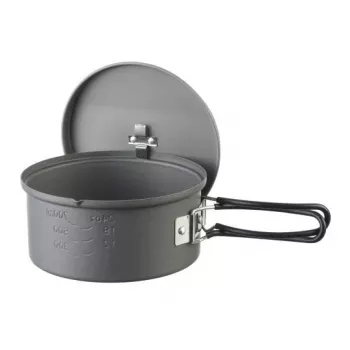 ESBIT PT1100HA Camping-Kochgeschirr – Aluminiumtopf 1,1 L, Ø14,8 cm, 227 g, schwarz