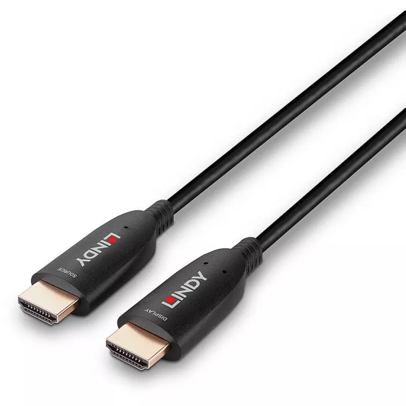 Lindy 15m Glasfaser-Hybrid HDMI 8K60 Kabel, 15 m, HDMI Typ A (Standard), HDMI Typ A (Standard), 48 Gbit/s, Schwarz