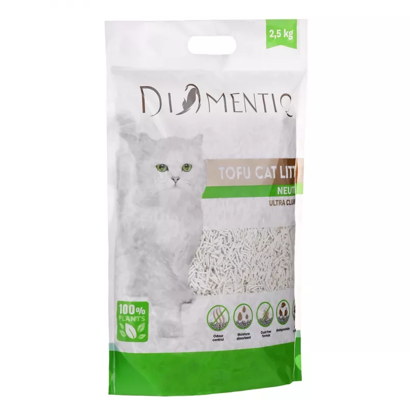 DIAMENTIQ Tofu Neutral Ultra klumpend - pflanzliche Streu - 2,5 kg