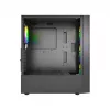 PC-Gehäuse GEMBIRD Fornax 4300 Midi Tower ATX, gehärtetes Glas, 2x 3,5-Zoll-Einschübe, 3x 2,5-Zoll-Einschübe, ARGB-Lüfterunterstützung, USB 3.2 Gen1