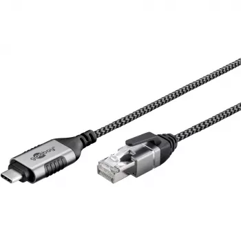 Goobay Ethernet-Kabel USB-C 3.1 auf RJ45 schlank 3 m – verbindet Router, Modem oder (74404)