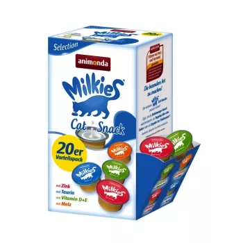 Trockene Katzenleckerlis animonda Milkies 15 g — Leckerli für ausgewachsene Katzen, 15 g Beutel