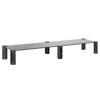Monitorständer MACLEAN MC-936 Doppelarm, maximale Belastung 20 kg, Basis aus gehärtetem Glas