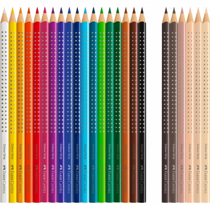 Faber-Castell 112819 Grip Skin Tones Buntstifte, 18+6