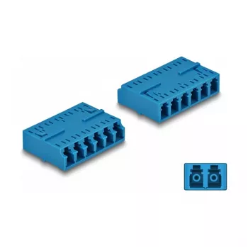 DeLOCK LWL-Kupplung HD LC Hexaplex Buchse auf LC Hexaplex Buchse blau