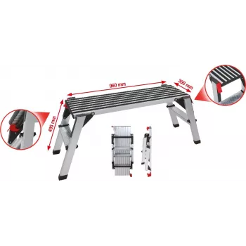 Sicherheitsplattform Aluminium KS Tools 800.0960 1000×405×480 mm
