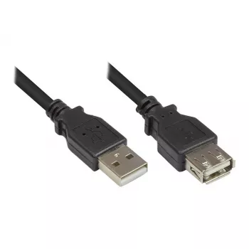 Verlängerungskabel USB 2.0 Stecker A auf Buchse A, schwarz, 3 m, Good Connections® (2511-OF3S)