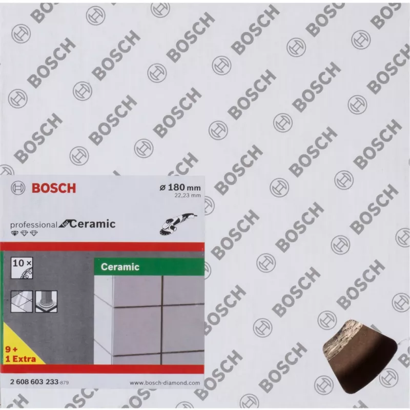 Diamanttrennscheibe für Keramik Bosch Professional Ø180 mm, 10 Stück, Bohrung 22,23 mm