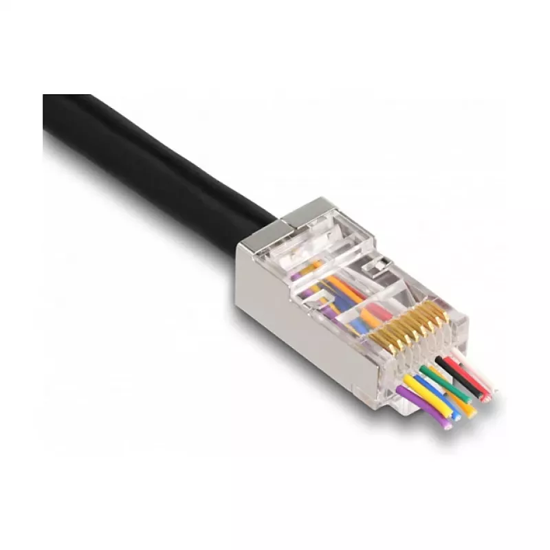 DeLOCK RJ45 Modularstecker Cat.6 50 Stück mit Knickschutztüllen