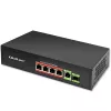 Ethernet PoE Switch QOLTEC 52296 — 4x RJ45 PoE-Ports, 1x RJ45 Uplink