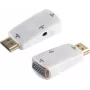 Kabeladapter S/CONN 10-01001 HDMI Type A VGA D-Sub 3.5mm Weiß