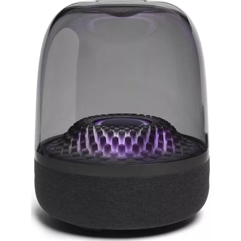 Tragbarer kabelloser Lautsprecher Harman/Kardon Aura Studio 4 — 100 W, 3 Treiber, 45–20000 Hz, Schwarz/Transparent