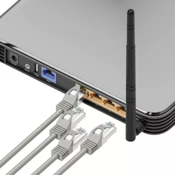 Ethernet-Patchkabel Extralink Cat 5e UTP, 10 m, RJ-45–RJ-45, grau