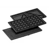 Sandwichmaker Rommelsbacher SWG 700 – kompakter 3-in-1 elektrischer Grill mit 3 Wechselplatten (Sandwich, belgische Waffel, Grill), Edelstahlakzenten
