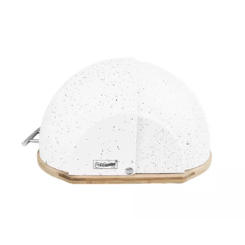 Brotkasten Maestro MR-1678G oval, Kunststoff und Bambus, 350×200×250 mm, verschiebbarer weißer Deckel