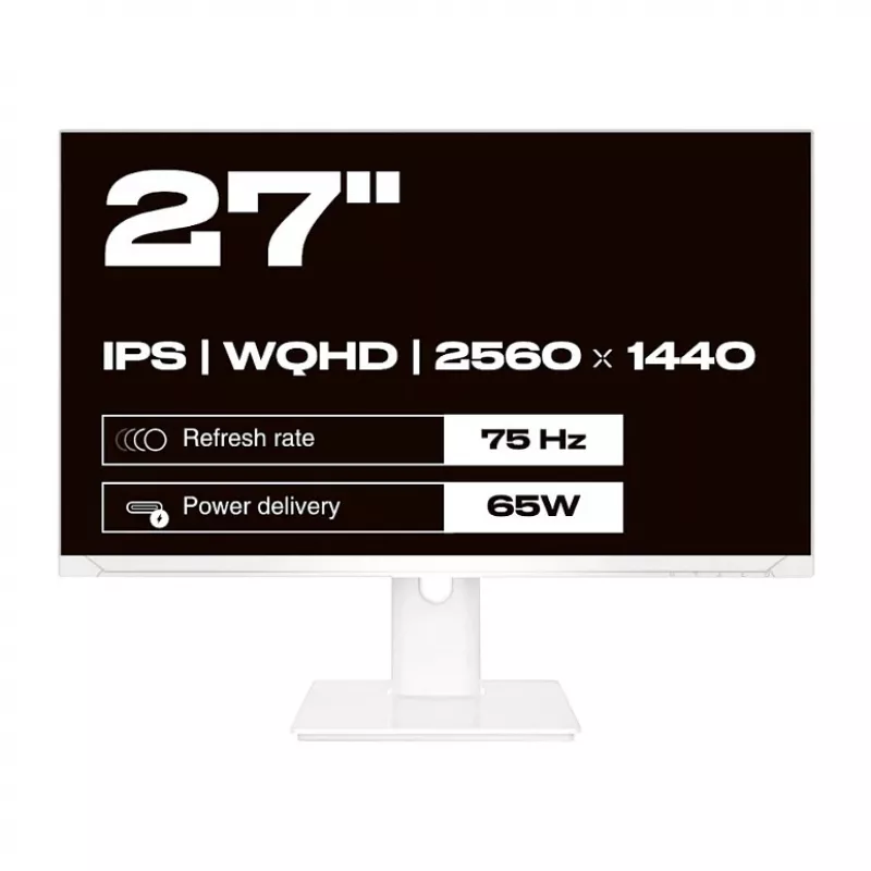 JAPANNEXT WQHD Monitor 68,6 cm (27 inch) 2560x1440 Pixel, IPS Panel, 8 ms, 75 Hz, AMD FreeSync, HDMI, DisplayPort (JN-IPS270WQHD75F-C65W-HSP-W)