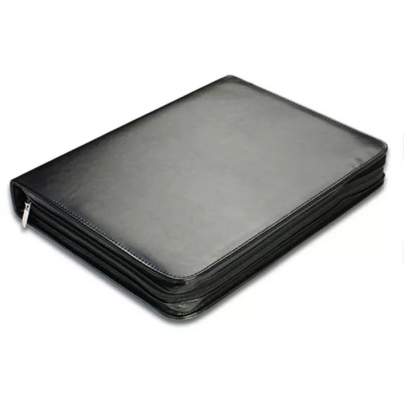 Dokumentenmappe A4 mit Klemme und 4 Ringen, Schwarz, 355x260x50mm