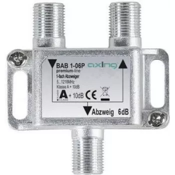 axing BAB 1-06P - Kabelsplitter - 5 - 1218 MHz - Grau - A - 6 dB - F