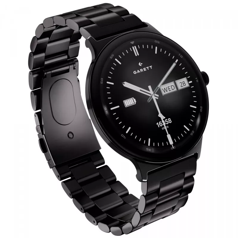 Smartwatch Garett Quantum – schwarz Edelstahl