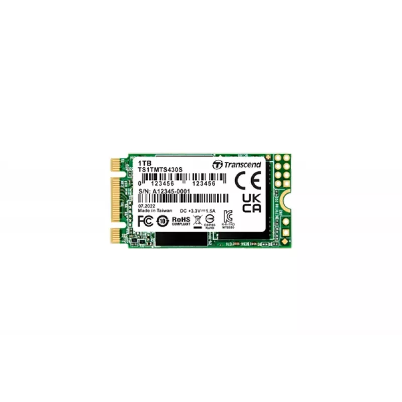 SSD-Festplatte Transcend 1 TB M.2 SATA III 3D-NAND Modell 430S