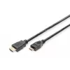 Digitus ASSMANN - Video-/Audiokabel - HDMI - 30 AWG - Mini-HDMI, 19-polig (M) - HDMI, 19-polig (M) - 3 m - Doppelte Isolierung - Schwarz (AK-330106-030-S)