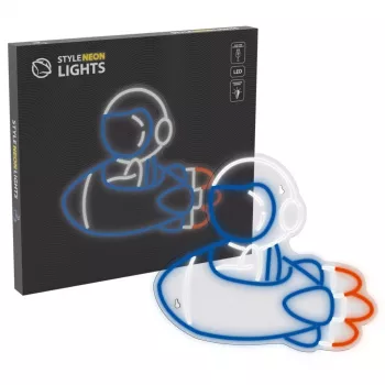 Dekorative Neonleuchte MANTA SNL90MT Style Neon Lights — Astronaut auf Rakete Motiv