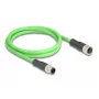 Netzwerkkabel DeLOCK M12 Kabel D-codiert 4-polig Stecker auf Buchse PUR (TPU) 1 m