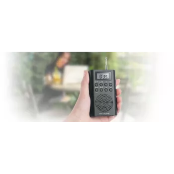 Tragbares Radio Muse M-03 R mit FM-PLL-Abstimmung, LCD-Anzeige, externer Antenne, schwarz