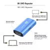 HDMI-Repeater, 20m, 8K 60Hz, HDCP 2.3, Alu, Blau