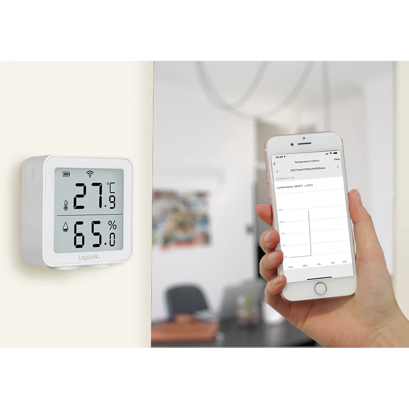 LogiLink SC0116 Hygrometer Psychrometer Innen Elektronisch Weiß Digital