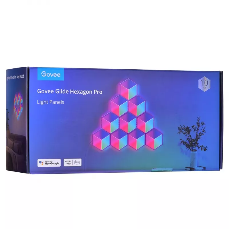 LED Smart Panel Govee B6066 Hexa Pro RGBIC Bluetooth Wi‑Fi 10 Stück