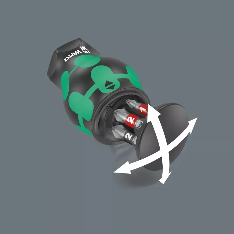Wera Kraftform compact Stubby Magazin 2 Multibit-Schraubendreher Schlitzschraubendreher