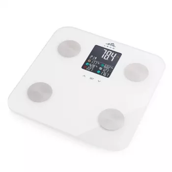 ETA Personenwaage | ETA378190000 Lena | Maximale Belastbarkeit 180 kg | Genauigkeit 100 g | Body-Mass-Index (BMI) Messung | Weiß
