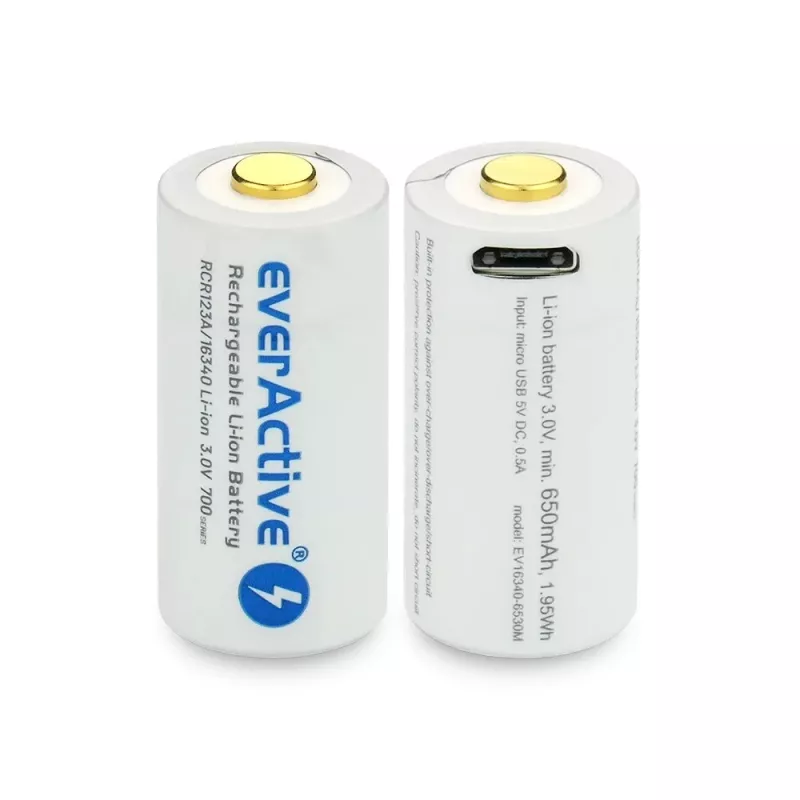 Wiederaufladbare Batterie everActive EV16340 700mAh 3V mit Micro-USB-Ladefunktion