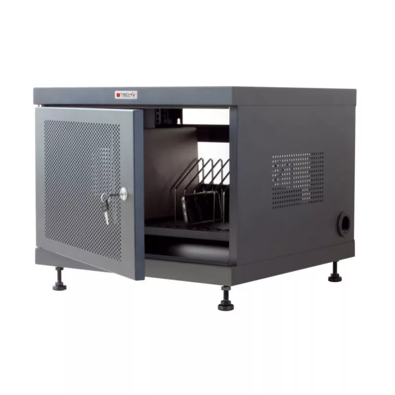 Rack-Regal TECHLY 367652 Kabel-Organizer mit 3M-Klebebefestigung, Stahl, 550×550×410 mm, schwarz