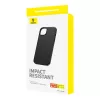 Hülle Baseus iPhone 15 Pro Max Fauxther Series Schwarz — schützende Hartschale, Finish aus Kunstleder