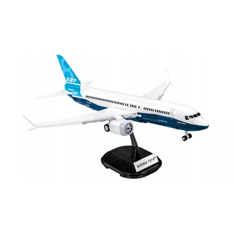 Bauset Cobi Boeing 737-8 — 340 Teile, empfohlenes Alter 7+, blau und weiß