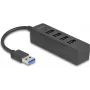 USB-Hub DELOCK 64350 — 4-Port USB 3.2 Gen 1 (Typ-A), 5000 Mbit/s, 5 V/0,9 A, ABS, schwarz