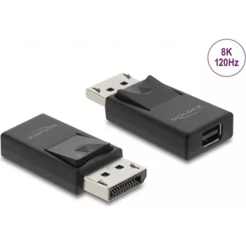 DELOCK DisplayPort-auf-Mini-DisplayPort-Adapter 8K mit HDR- und HDCP-Unterstützung, Einzelpack-USB-Kabel