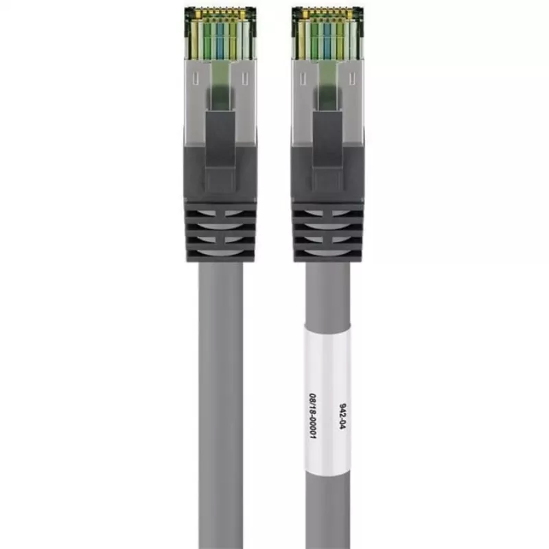 Goobay CAT 8.1 Patchkabel, S/FTP (PiMF), Grau, 0,5 m - LSZH halogenfrei, Kupfer AWG 24 (55135)
