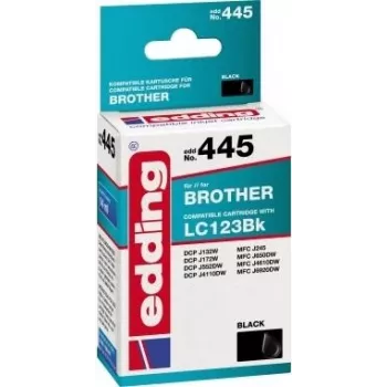 EDDING Druckerpatrone ersetzt Brother LC-123BK kompatibel Schwarz EDD-445 - kompatibel