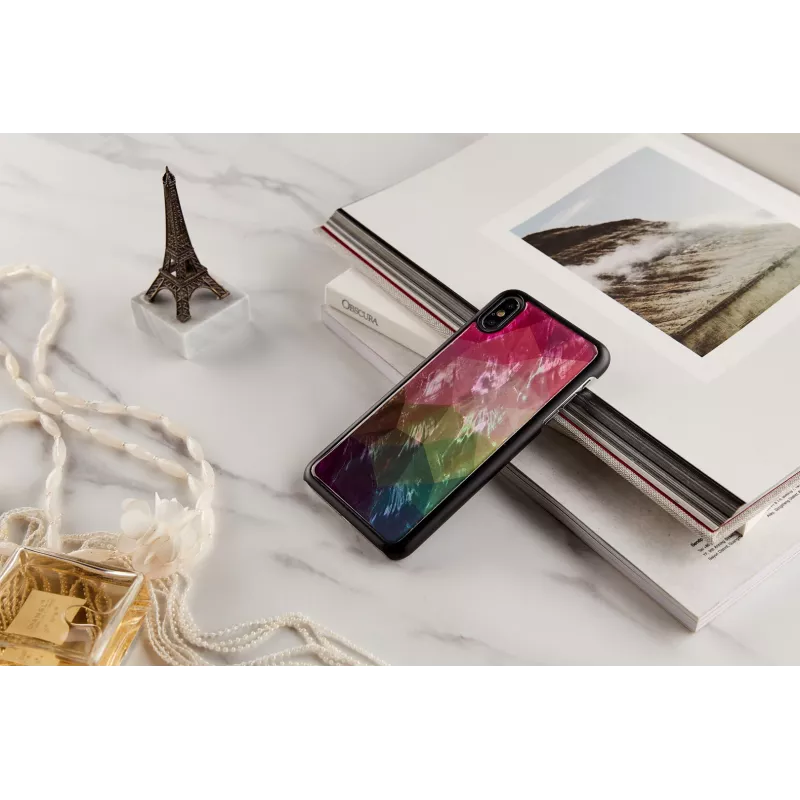 Schutzhülle iKins für iPhone XS Max – Wasserblumen-Design, Schwarz