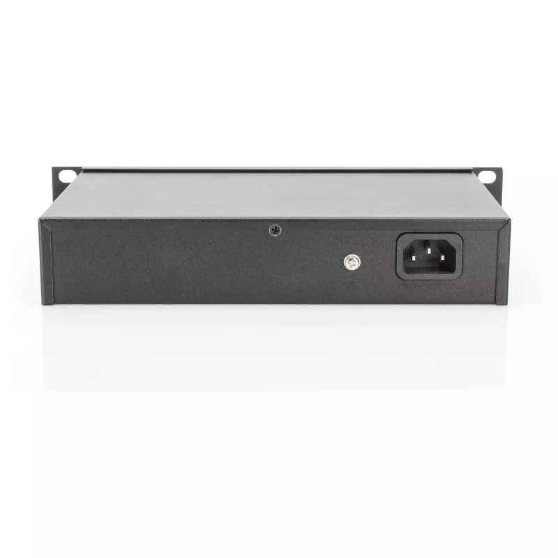 DIGITUS Gigabit Ethernet PoE Switch 8‑Port PoE+ 10 Zoll Rack, bis zu 80 W PoE-Budget