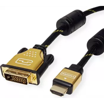 ROLINE 11.04.5896 Videokabel-Adapter 1,5 m HDMI Typ A (Standard) DVI-D Schwarz - Gold (11.04.5896)