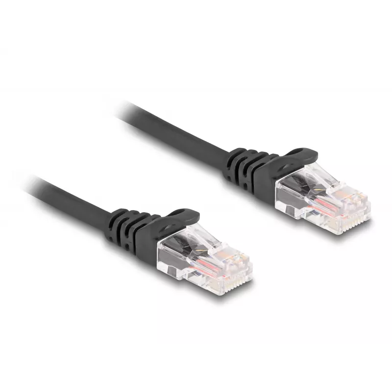 Netzwerkkabel DeLOCK RJ45 Spiralkabel Stecker zu Stecker Cat.5e 1m schwarz