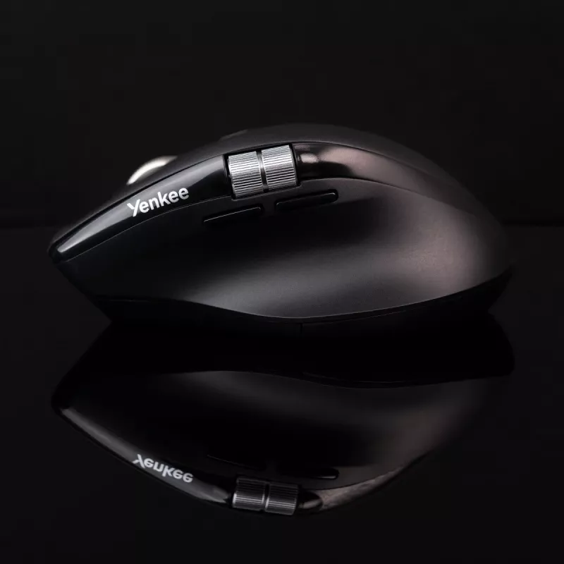 Kabellose Maus YENKEE SPIN DUAL 2095BK — kompakte optische Dual-Mode-Maus, Modell YMS 2095B SPIN